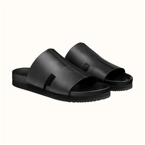 hermes slippers men black.